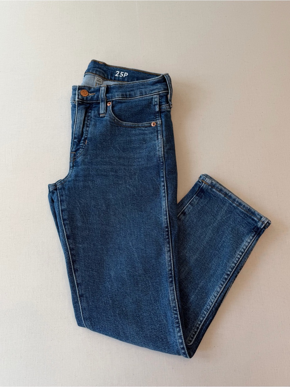 J. Crew Vintage Slim Straight Jeans in Blue Denim 25 Petite